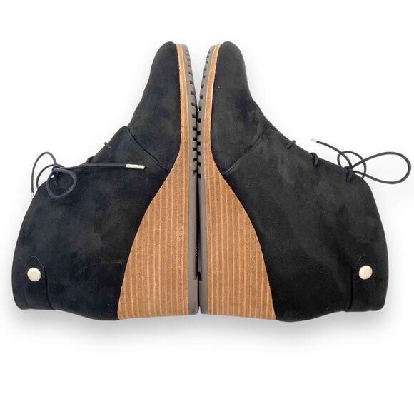 Dr. Scholl's Conquer Wedge Lug Sole Bootie Black Faux Suede Women’s Size 8.5 - Picture 9 of 13